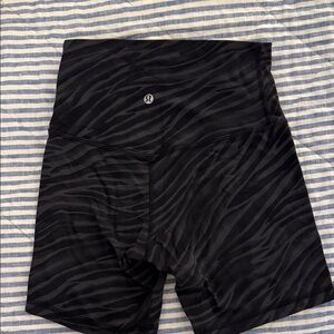 lululemon athletica Black Zebra Pattern Bike Shorts
